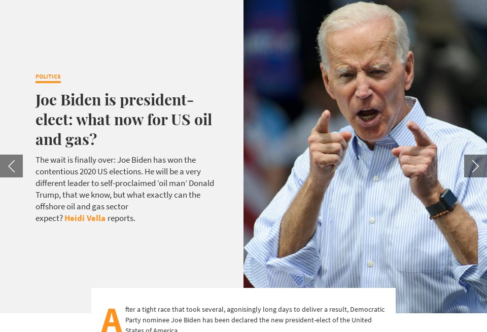 Joe Biden is president-elect: what now for US oil and gas? - Offshore ...